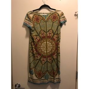 Silk Nicole Miller Geometric Shift Dress